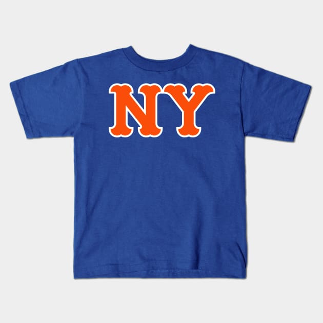 Queens 'NY' Baseball Fan T-Shirt: Represent Your Borough with Bold New York Baseball Passion! Kids T-Shirt by CC0hort